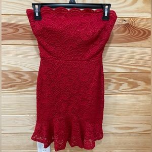 Red Homecoming Strapless Dress